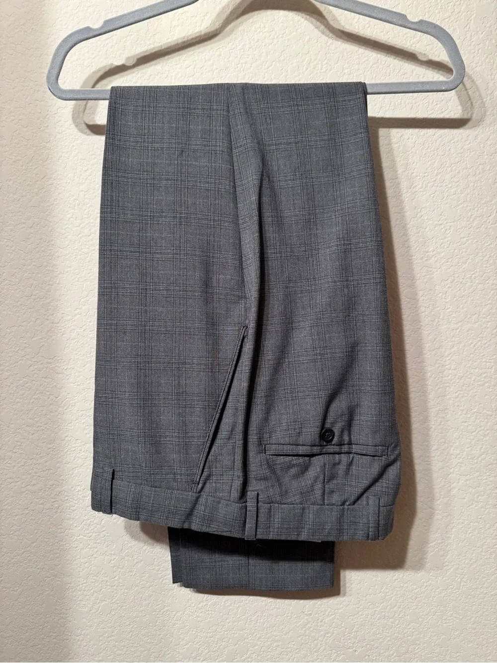 Banana Republic Gray Plaid Tailored Fit Dress Pants 33x34